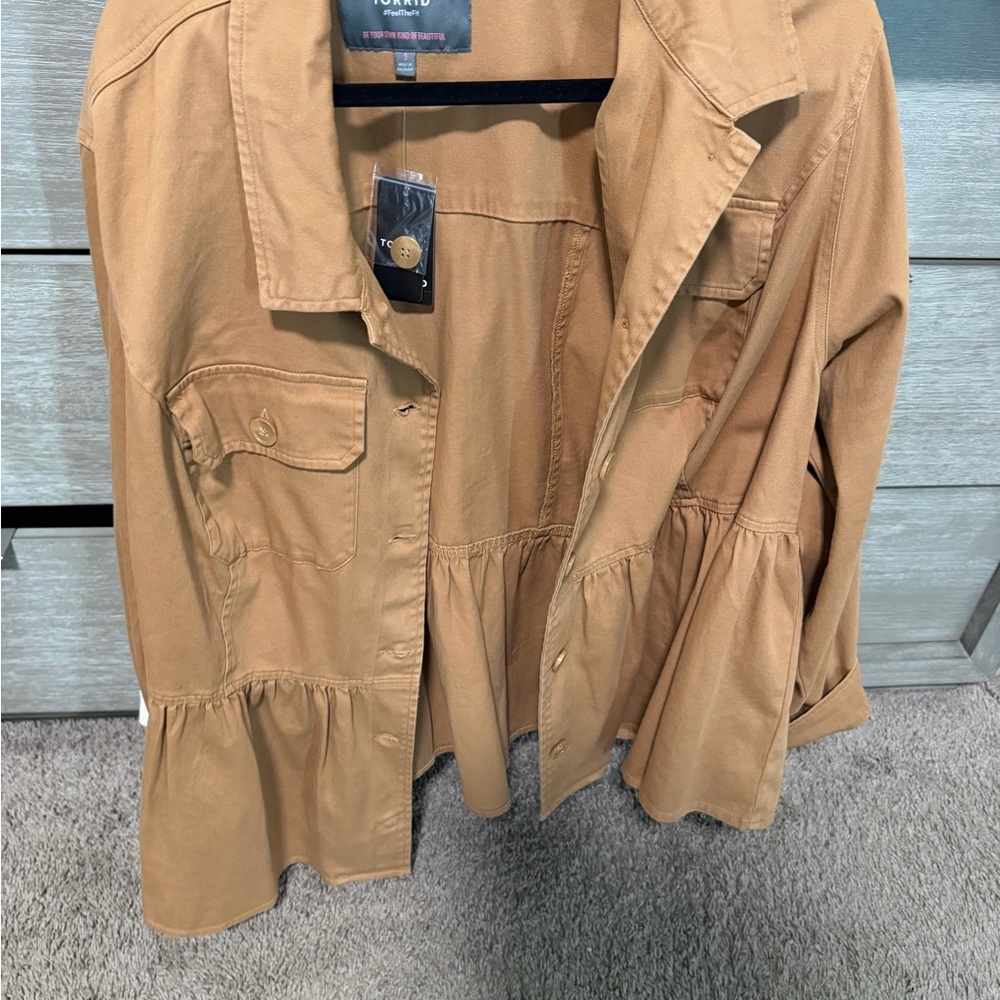 Torrid Camel Button-Up Jacket